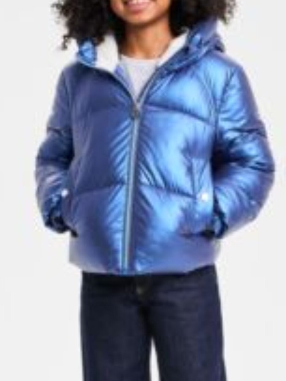 Michael Kors Midnight Big Girls Hooded Puffer Coat New with tags